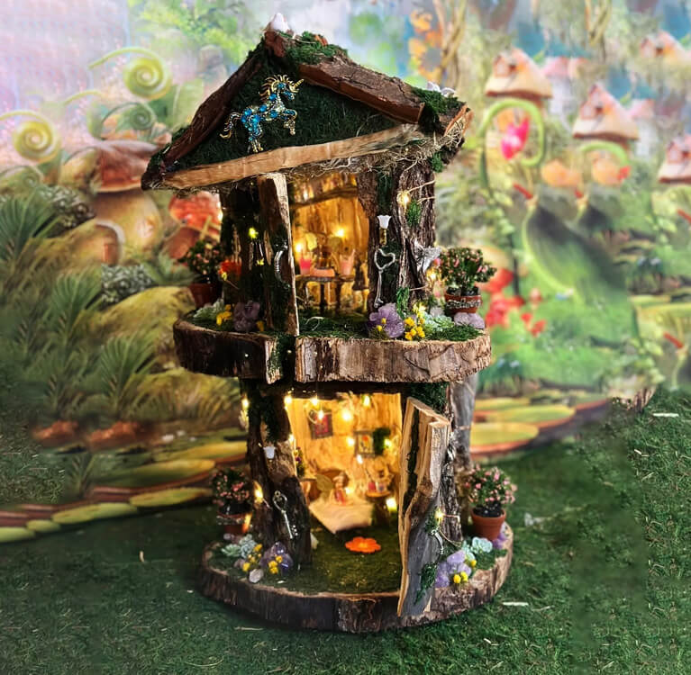 Tree Stump Fairy Houses