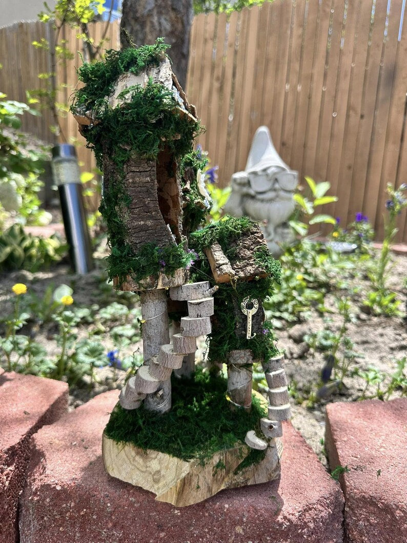 Handmade Small Fairy House Adorable With Lights Miniature Fairy House Fairy House Wooden ALL SIZES AVAILABLE