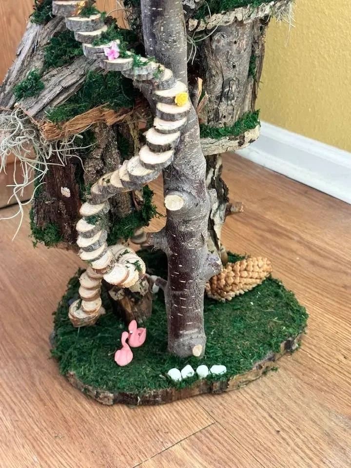 Fairy House Handmade Triple Houses Fairy Garden Fairy House In The Garden House Fairy Garden