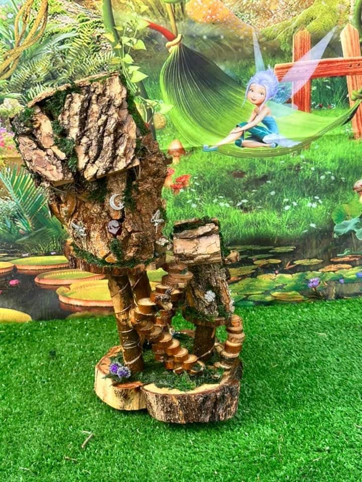 Miniature Triple Fairy House Fairy Garden With Lights Irish Fairy Houses