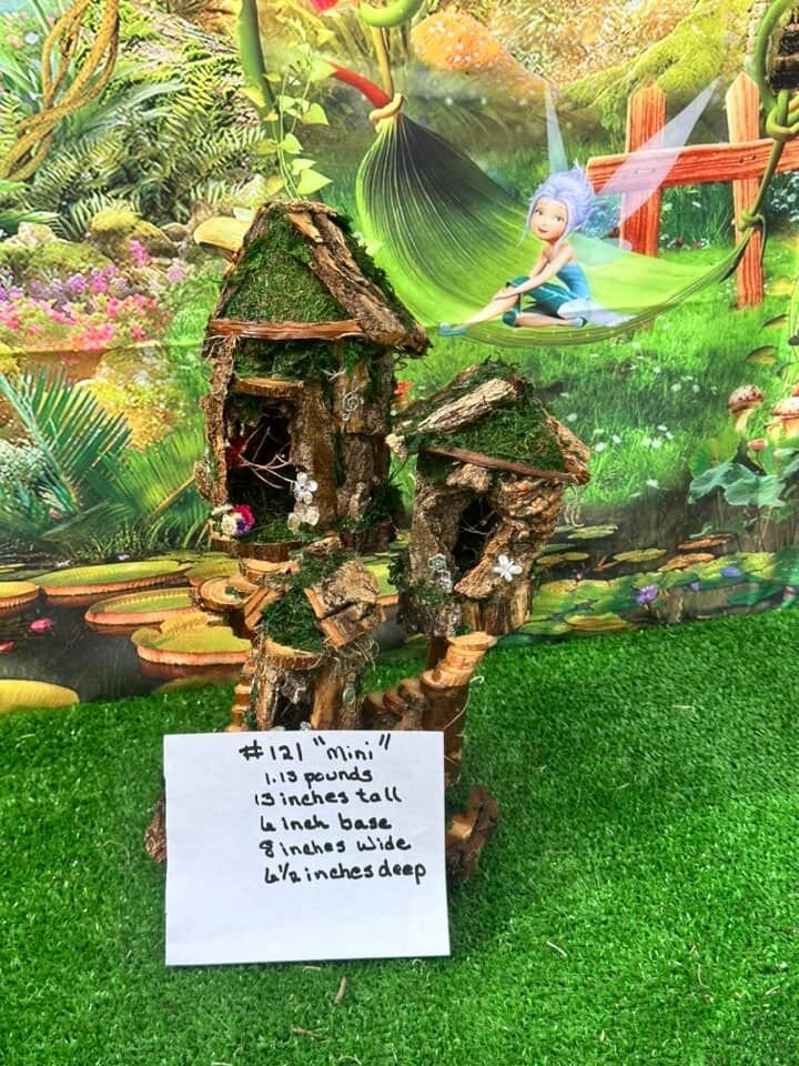 Miniature Triple Fairy House Fairy Garden With Lights Irish Fairy Houses