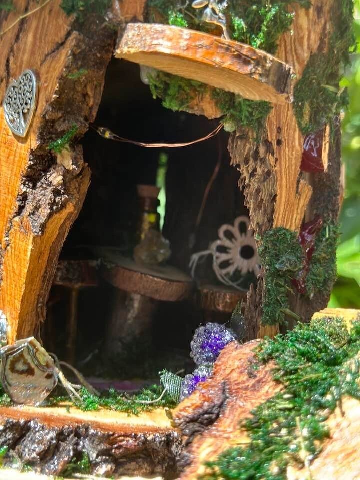 Triple Fairy House Large Fairy / Pixie House Fully Decorated And Lights Fairy Garden Houses