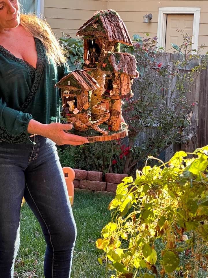 Large Wood Fairy House Very Detailed And Lights Up Large Fairy Garden