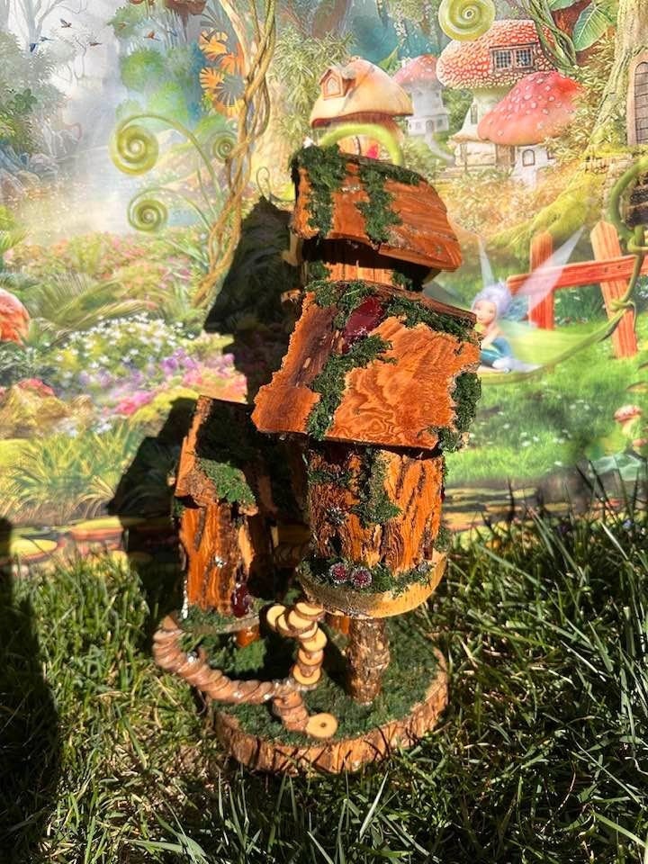 Mystical Handmade Fairy House Doll House Fully Decorated With Lights Woodland Fairy Houses Near Me