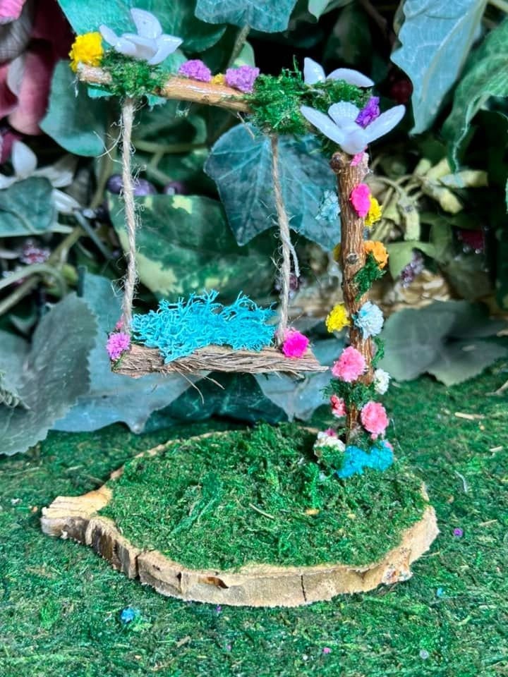 Fairy Swing Just Perfect For Your Fairy Garden Swinging Fairy Fairytale House Designs