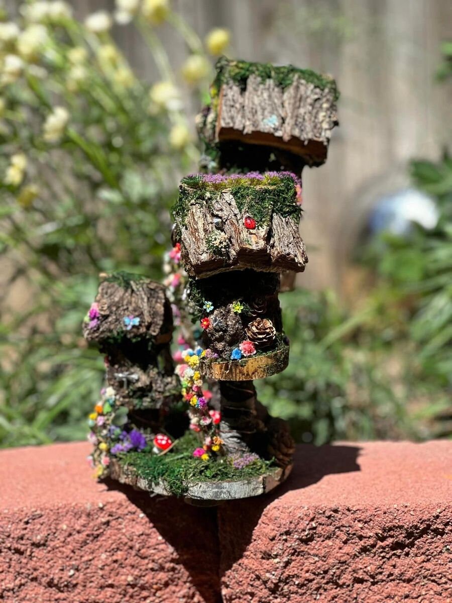 Fairy House For Little Girl Fully Decorated And Has Lights Handmade Fairy Houses Fairy Dollhouse