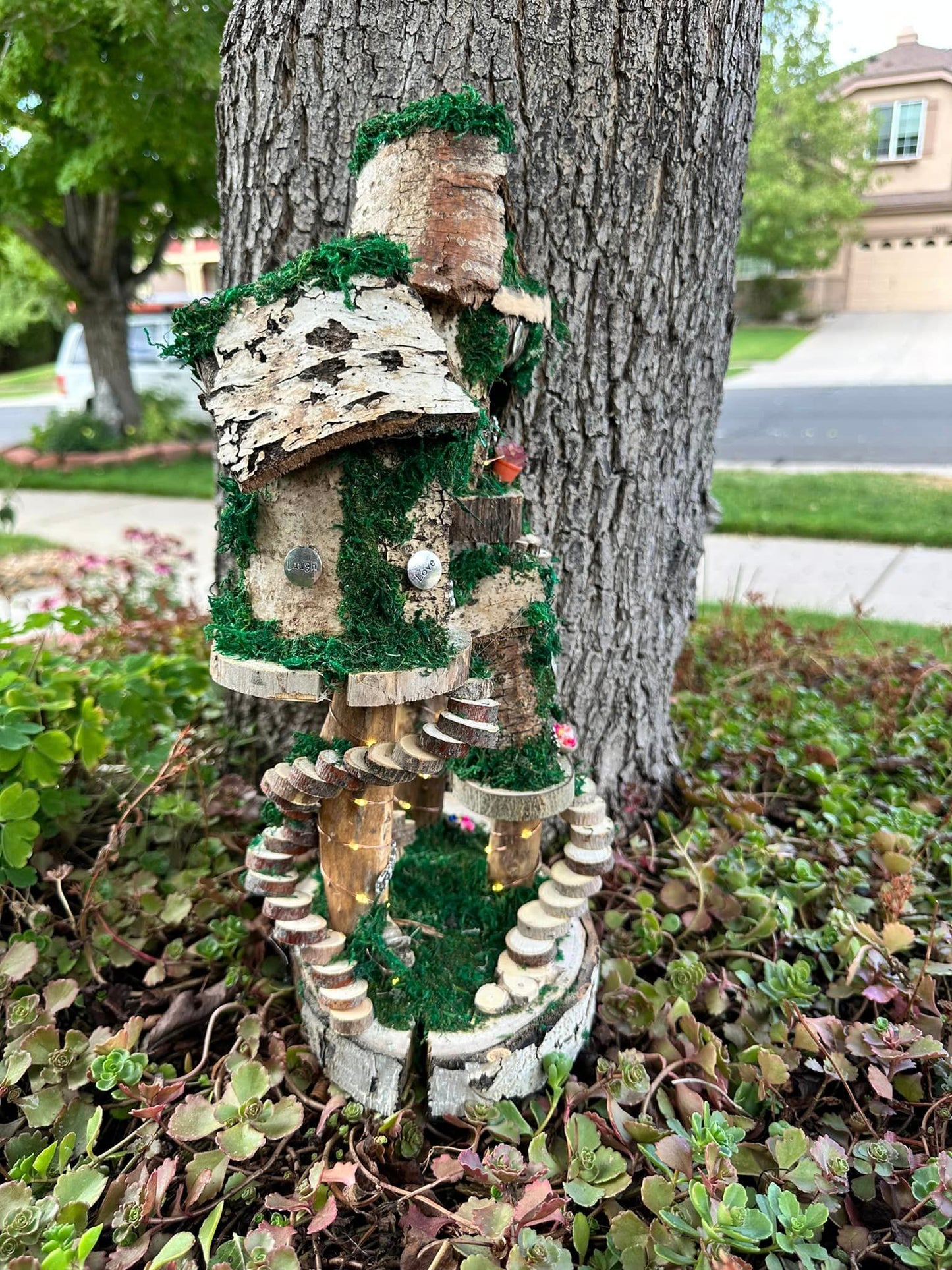 Mystical Fairy House Night Light Or Place Anywhere For Fairy Magic Fairy Houses Outdoor