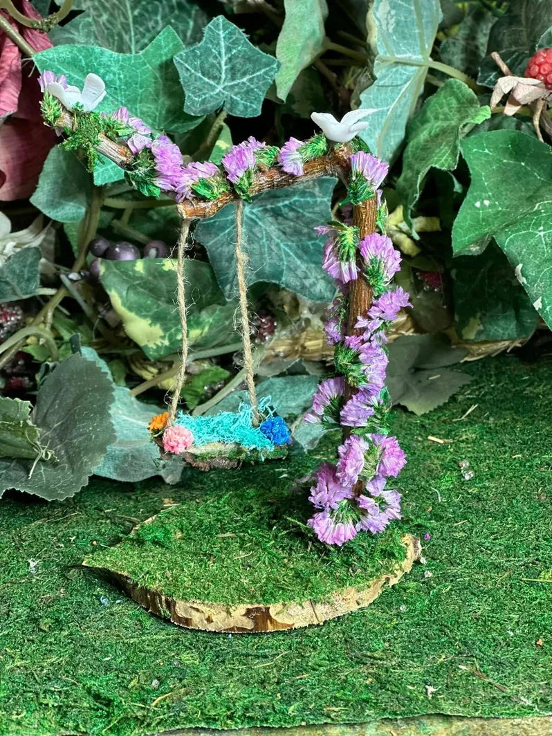 Fairy House Swing For Fairy Garden Fairy On A Swing Swinging Fairy Fairy Swing