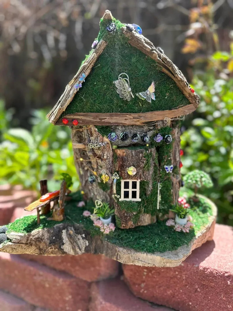 tree stump fairy house