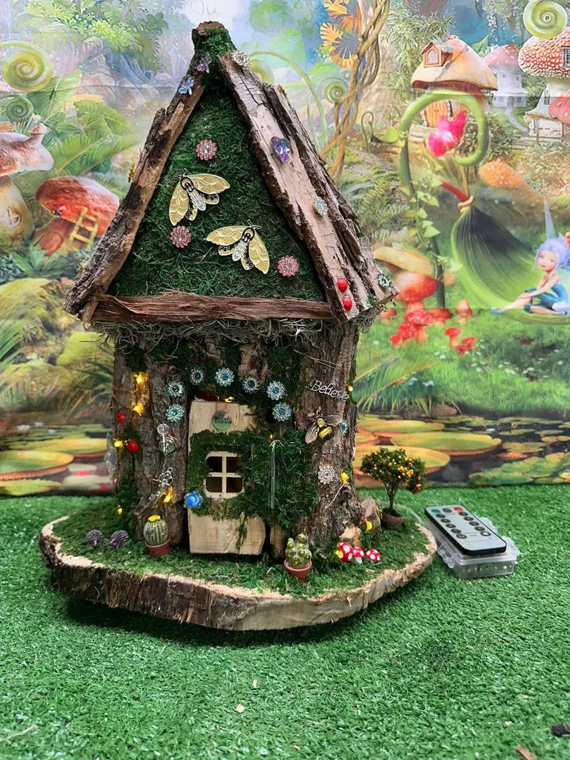 fairy tent Hollowed Tree Stump Fairyhouse With Lights Fairies And Fairy Houses Cu – Extreme Fairy Houses