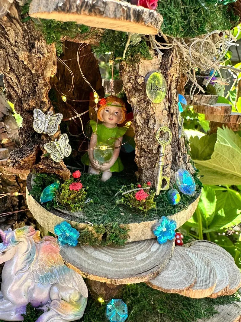 Fairy House Handmade With Fairy Magic Fully Decorated and Has Lights