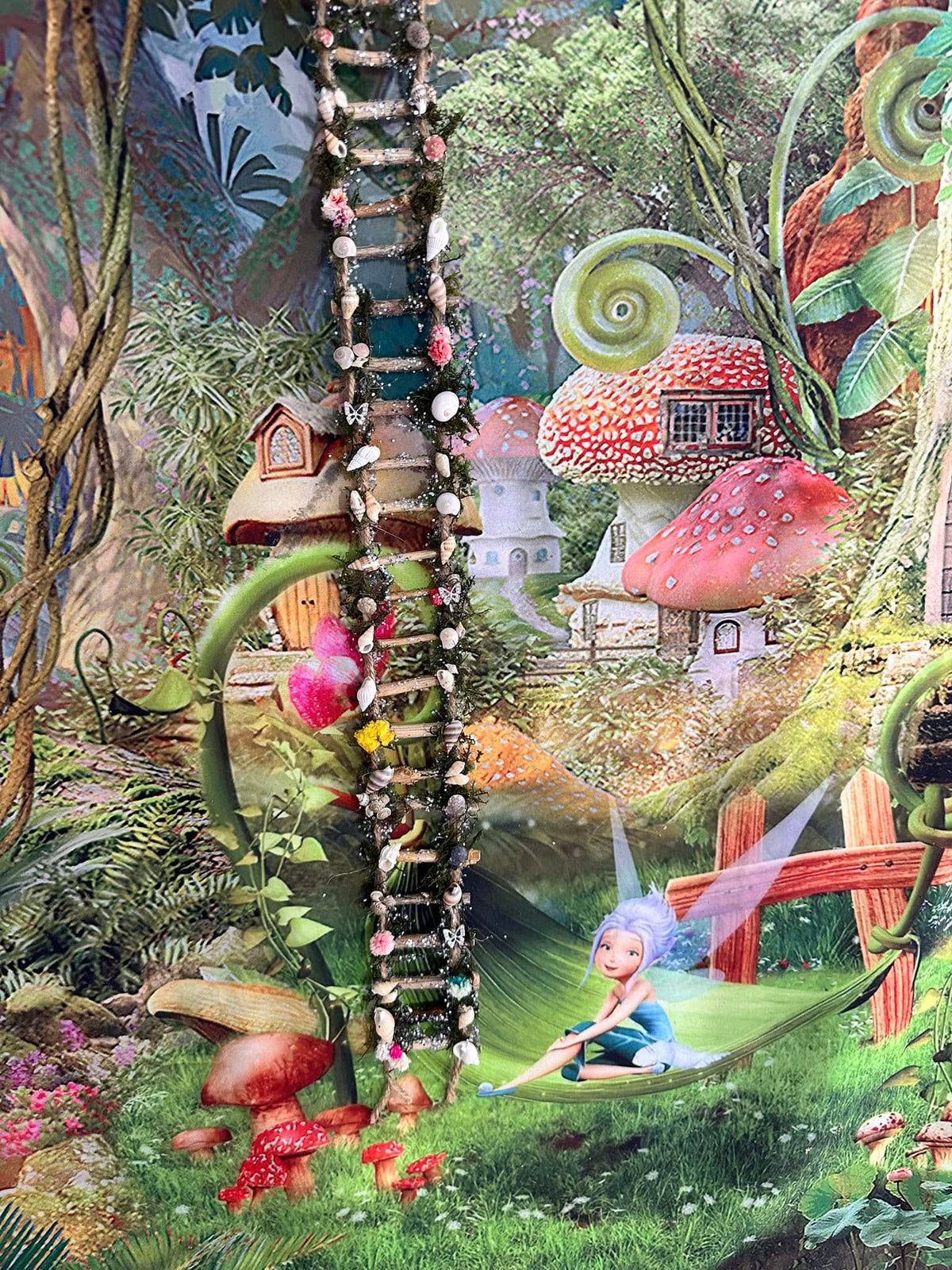 Fairy Rade Fairy Ladder With Seashells Flowers And Butterfly Accents Unique Fairy ...