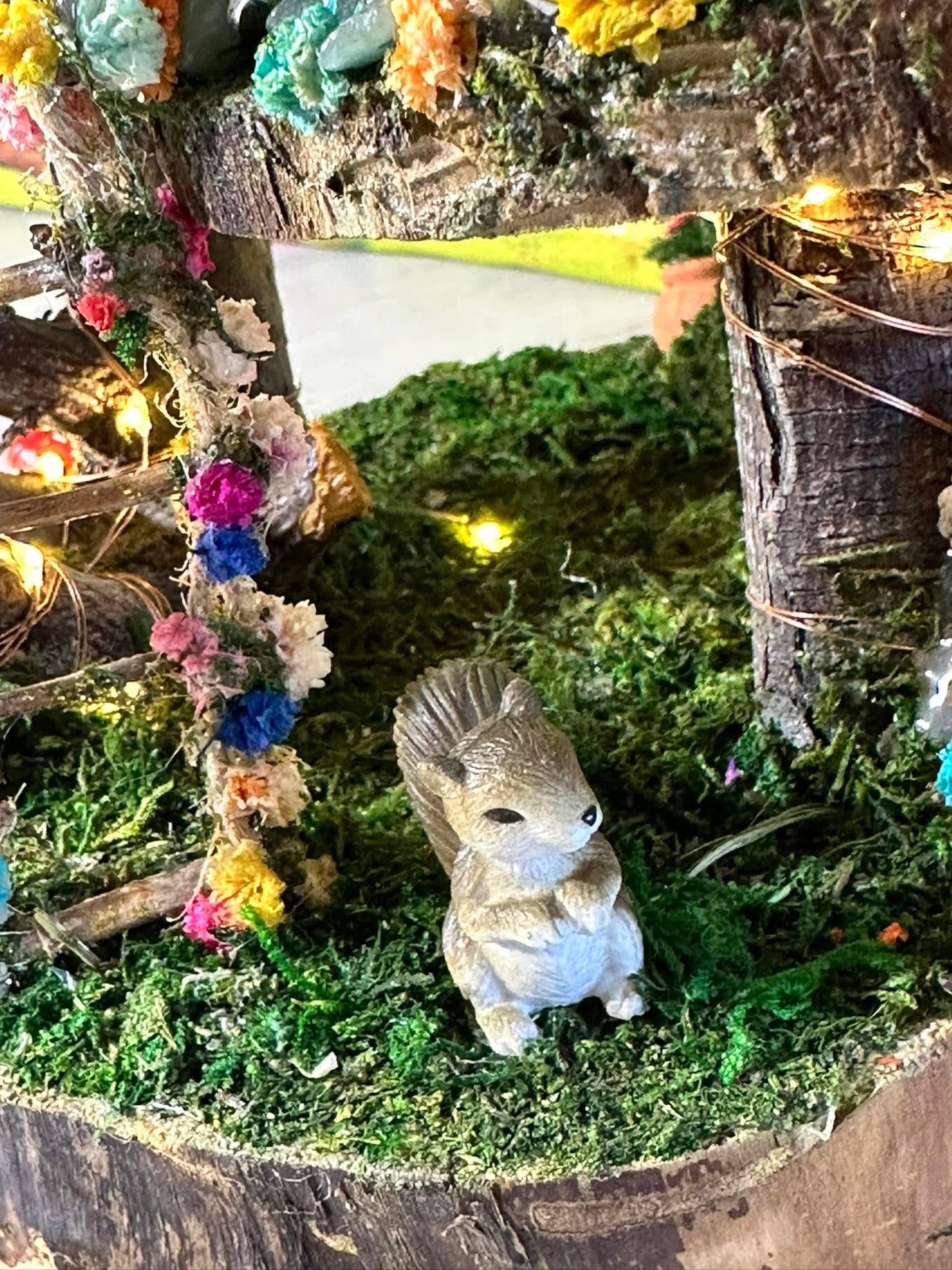 Easter Garden Fairy House for Easter Village for Kids Fully Decorated With Lights