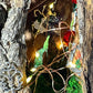 Easter Village Fairy House Easter Garden Fairy House Fully Decorated and has lights! Seashell Fairy house