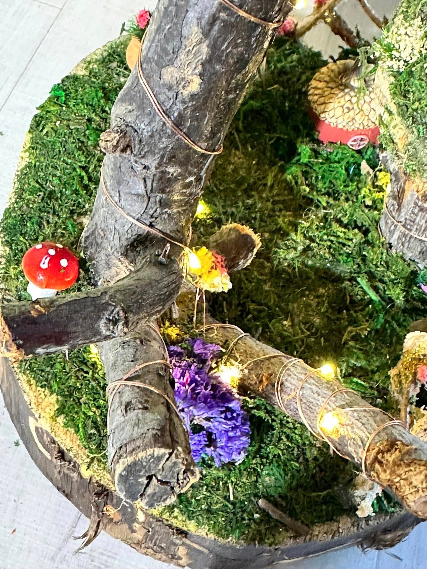 Easter Garden Fairy House for Easter Village for Kids Fully Decorated With Lights