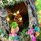 Easter Garden Fairy House for Easter Village for Kids Fully Decorated With Lights Mermaid House Handmade Dollhouse