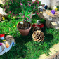 Easter Village Fairy House Easter Garden Fairy House Fully Decorated and has lights! Seashell Fairy house