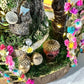 Easter Garden Fairy House for Easter Village for Kids Fully Decorated With Lights Mermaid House Handmade Dollhouse