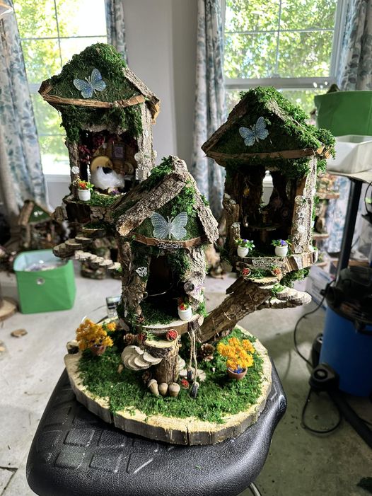 Huge Fairy House. has lights and many decorations