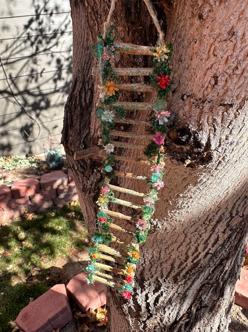 Fairy House Ladder, Fairy House Stairs, Fairy Garden Stairs Fairy Garden Steps Fairy Furniture Fairy Accessories Treehouse Fairy House Decor