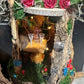 Fairy Doll House 4 Plex One Of A Kind Fully Decorated With Lights Fairy House Handmade Handmade Fairy House Woodland Cottage Wooden Fairy
