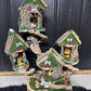 Fairy Doll House 4 Plex One Of A Kind Fully Decorated With Lights Fairy House Handmade Handmade Fairy House Woodland Cottage Wooden Fairy