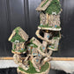 Fairy Doll House 4 Plex One Of A Kind Fully Decorated With Lights Fairy House Handmade Handmade Fairy House Woodland Cottage Wooden Fairy