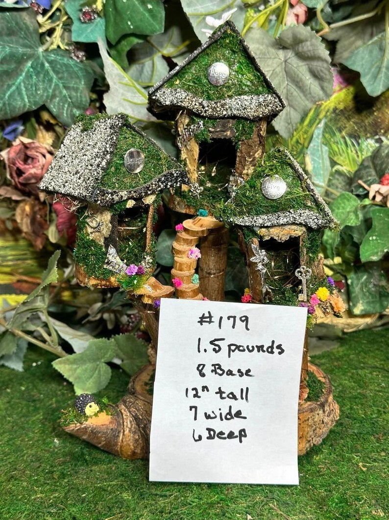 Fairy House With Magical Fairies Fully Decorated And Has Lights Fairy Night Light Fairy House Handmade Handmade Fairy House