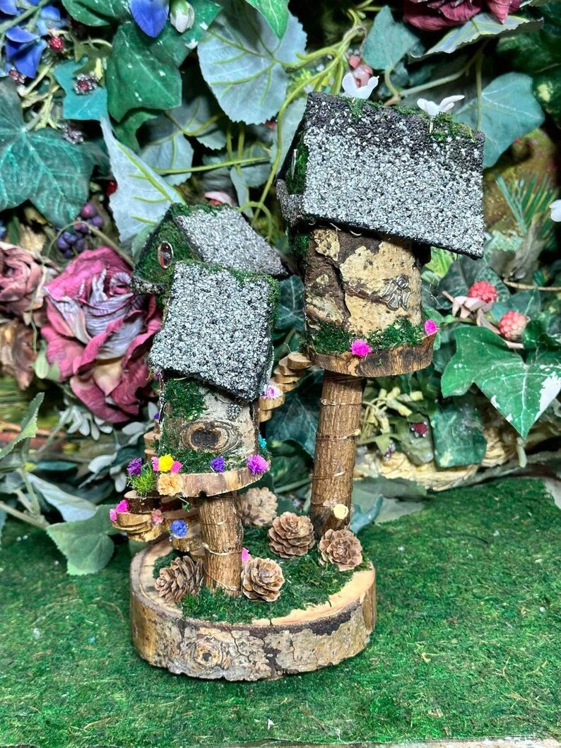 Fairy House With Magical Fairies Fully Decorated And Has Lights Fairy Night Light Fairy House Handmade Handmade Fairy House