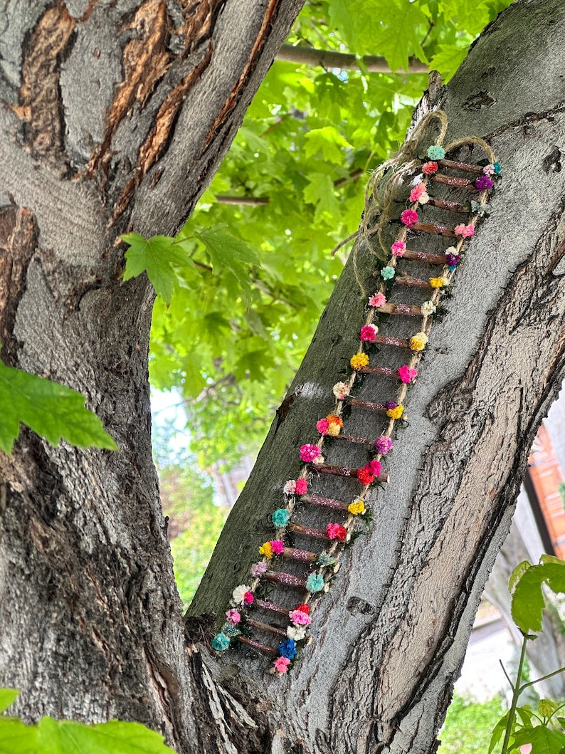 Fairy House Ladder, Fairy House Stairs, Fairy Garden Stairs Fairy Garden Steps Fairy Furniture Fairy Accessories Treehouse Fairy House Decor