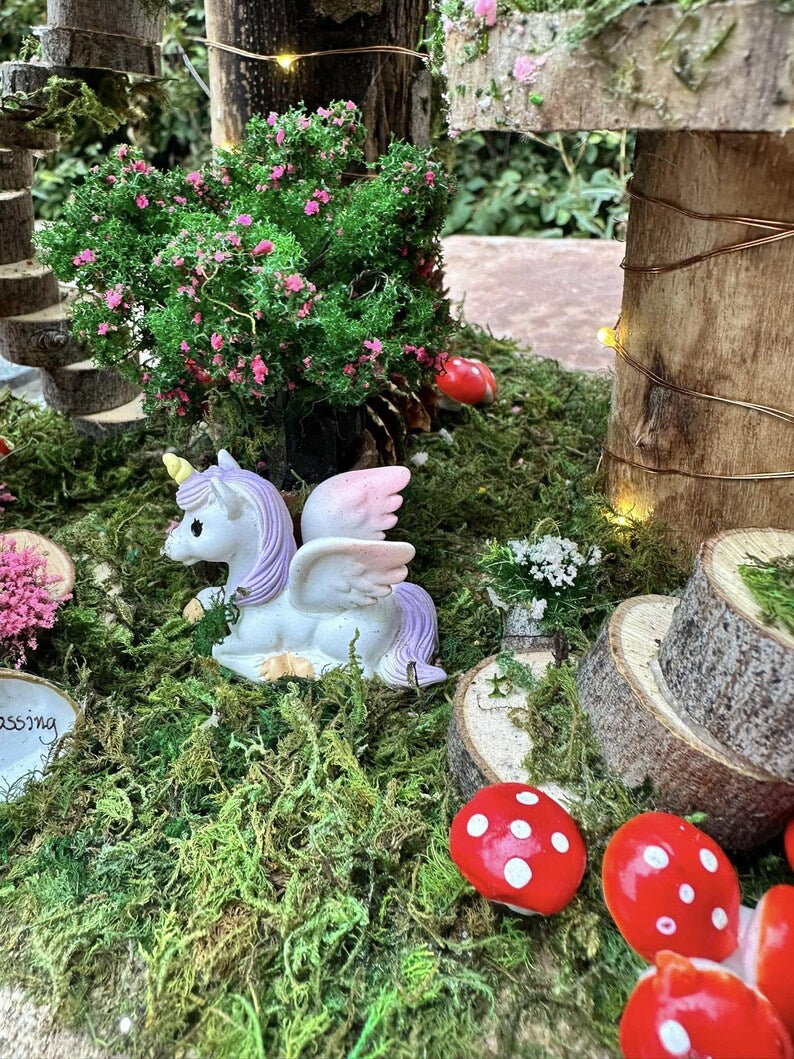 Lovely Fairy House Fairy Garden Neighborhood Large Fairy House Handmade Fairy House With Lights Outdoor Fairy House Wooden