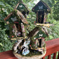 Large 4 plex Fairy House Handmade Fairy Village Fairy Dollhouse Fairy Garden Woodland Fairy House Handmade Wooden Fairy House Fairy Garden