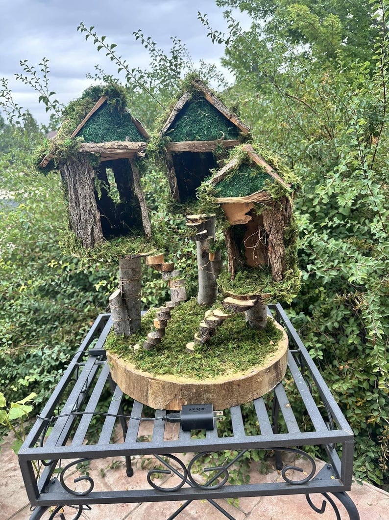 Huge DIY Fairy House House comes assembled ready to decorate best project for little girl Fairy House Woodland has lights Woodland Cottage