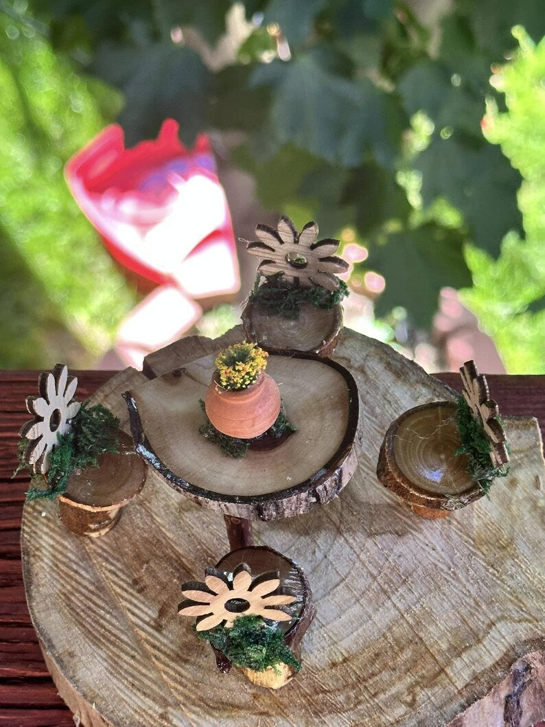 Fairy House Dining Set Fairy Garden 5 Piece Set Just Adorable Fairy House Decor