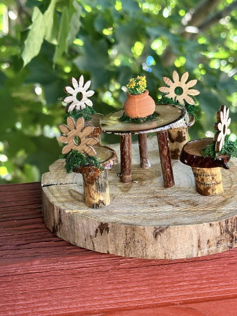 Fairy House Dining Set Fairy Garden 5 Piece Set Just Adorable Fairy House Decor
