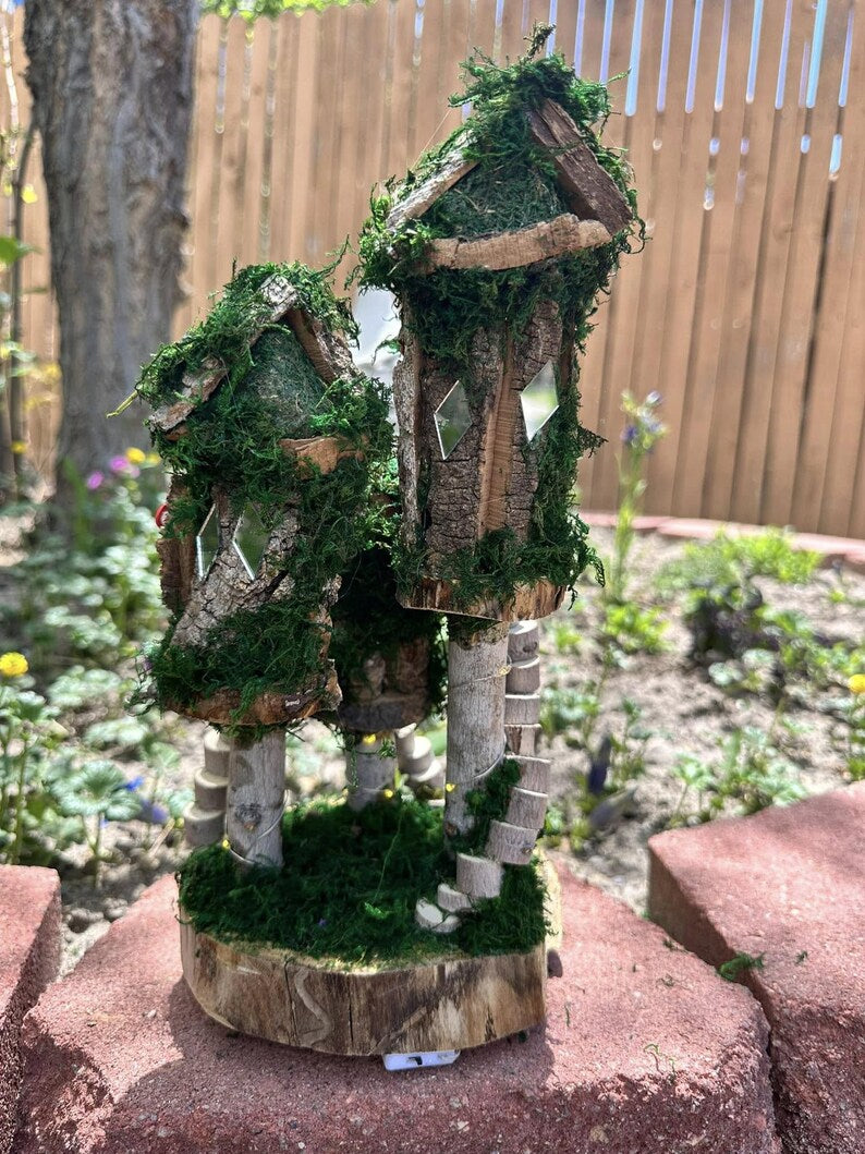 Handmade Small Fairy House Adorable With Lights Miniature Fairy House Fairy House Wooden ALL SIZES AVAILABLE