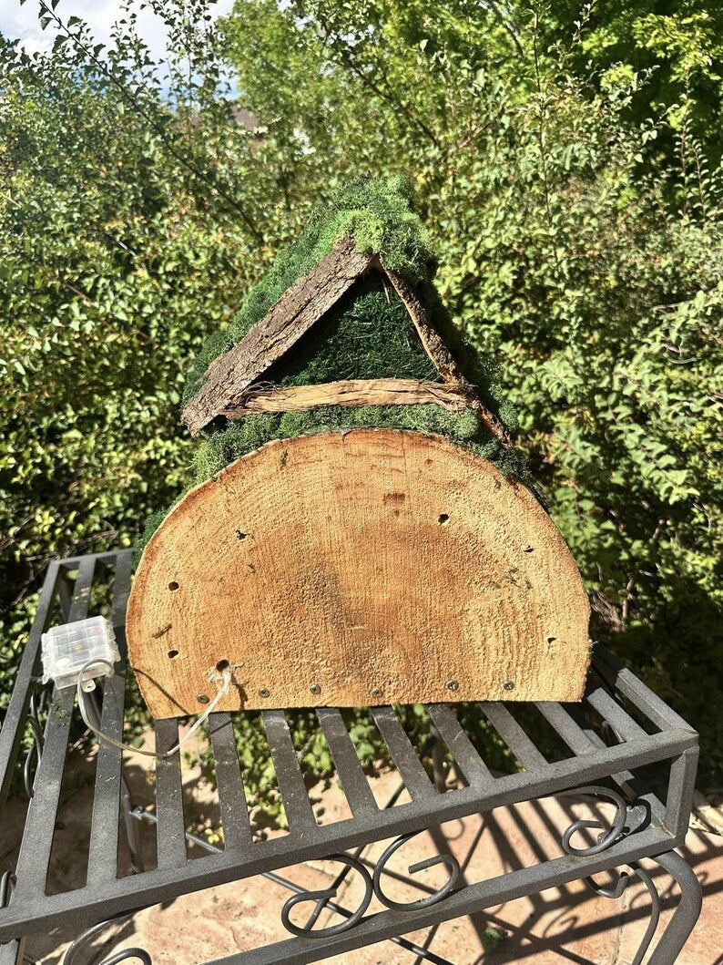 Fairy House Wall or Tree Screw In Fully Decorated With Lights Fairy Garden Dollhouse Handmade Fairy House Large Fairy House Fairy House