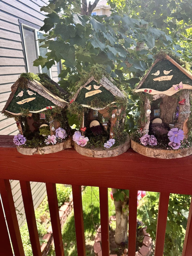 Single Fairy House Handmade Fairy Garden House Single Fairy House Decorated Inside & Out Fairy House Single Handmade Fairy Houses