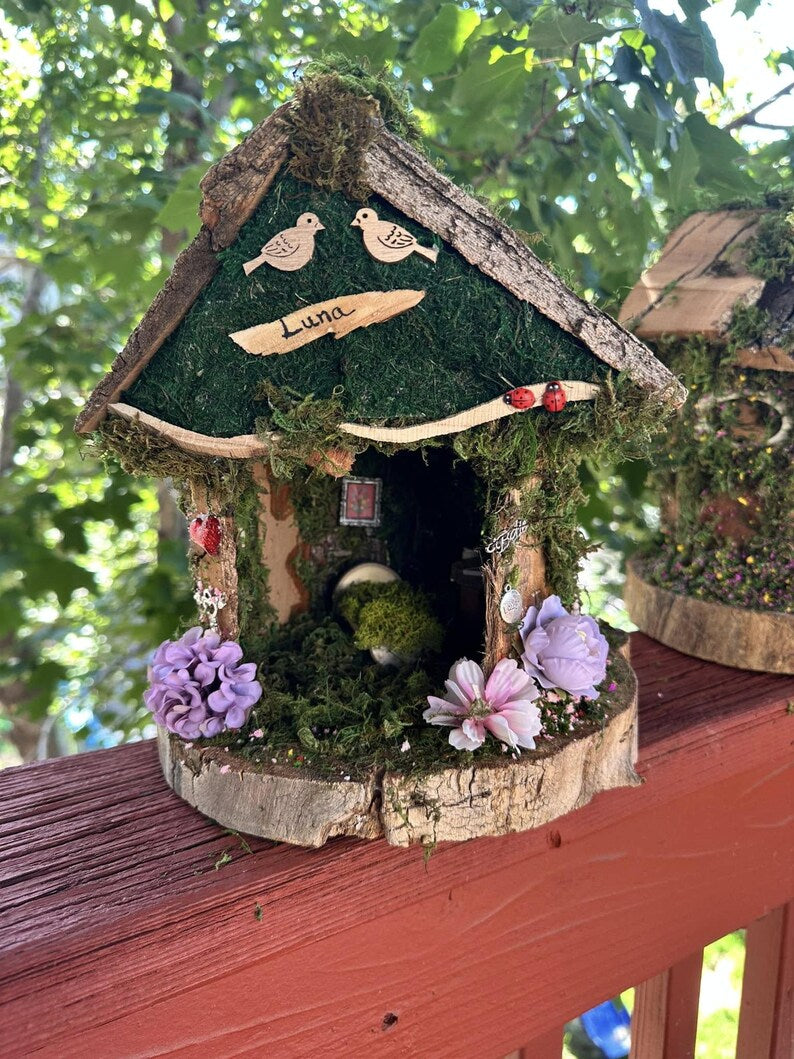 Single Fairy House Handmade Fairy Garden House Single Fairy House Decorated Inside & Out Fairy House Single Handmade Fairy Houses