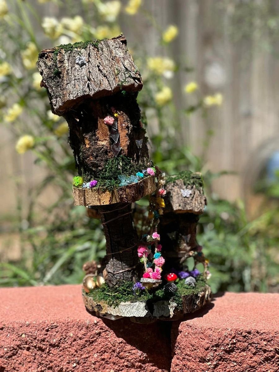 Fairy House For Little Girl Fully Decorated and Has Lights. Handmade Fairy House, Dollhouse