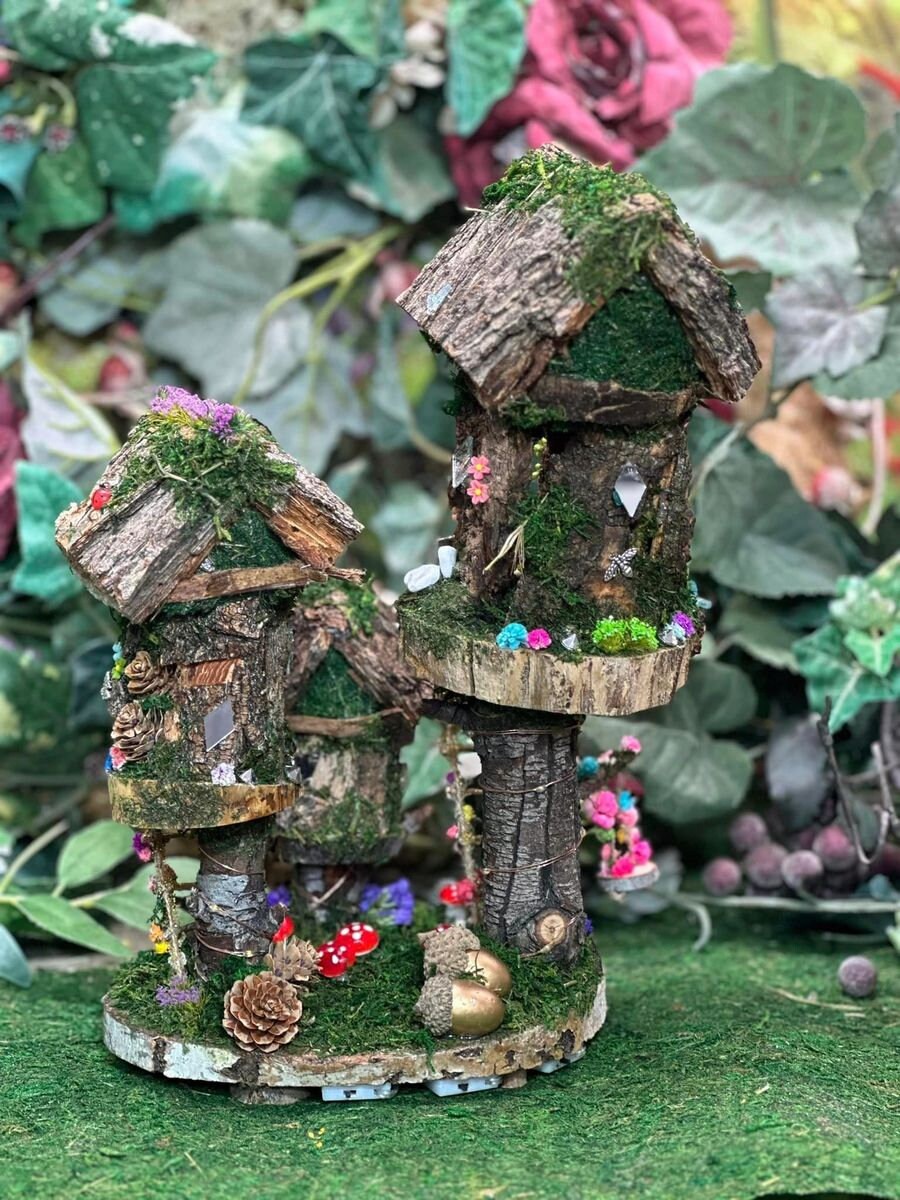 Fairy House For Little Girl Fully Decorated and Has Lights. Handmade Fairy House, Dollhouse