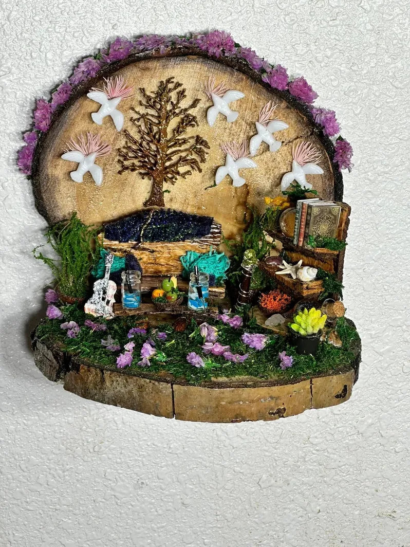 Adorable Hanging Fairy House Living Room or Can Set on Table Top fairy ...