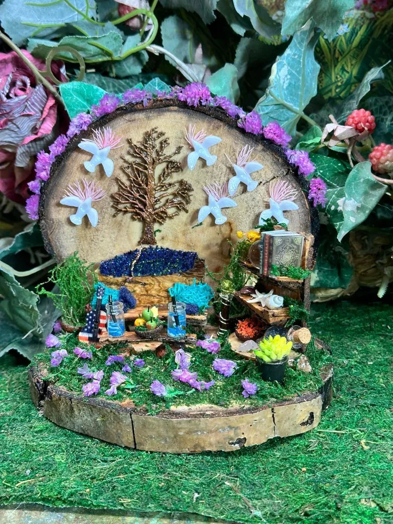 Adorable Hanging Fairy House Living Room or Can Set on Table Top fairy ...