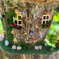 Fairy House Tree Stump Fully Decorated And Has Lights So Mystical Fairy Houses From Tree Stumps
