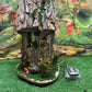 Hollowed Tree Stump Fairyhouse With Lights Fairies And Fairy Houses