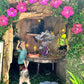 Handmade Fairy House Stump Just Amazing Fully Decorated And Has Lights Diy Fairy House