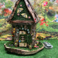 Hollowed Tree Stump Fairyhouse With Lights Fairies And Fairy Houses